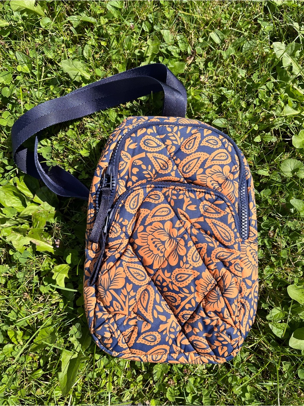 Vera Bradley - like new - Navy and Orange Floral Crossbody Bag